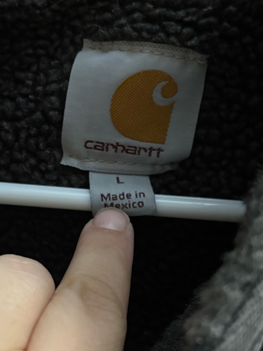 Carhartt V33-001 Vest Dark Grey Sherpa Lined Duck Canvas Workwear Chore Mens L - Picture 3 of 6